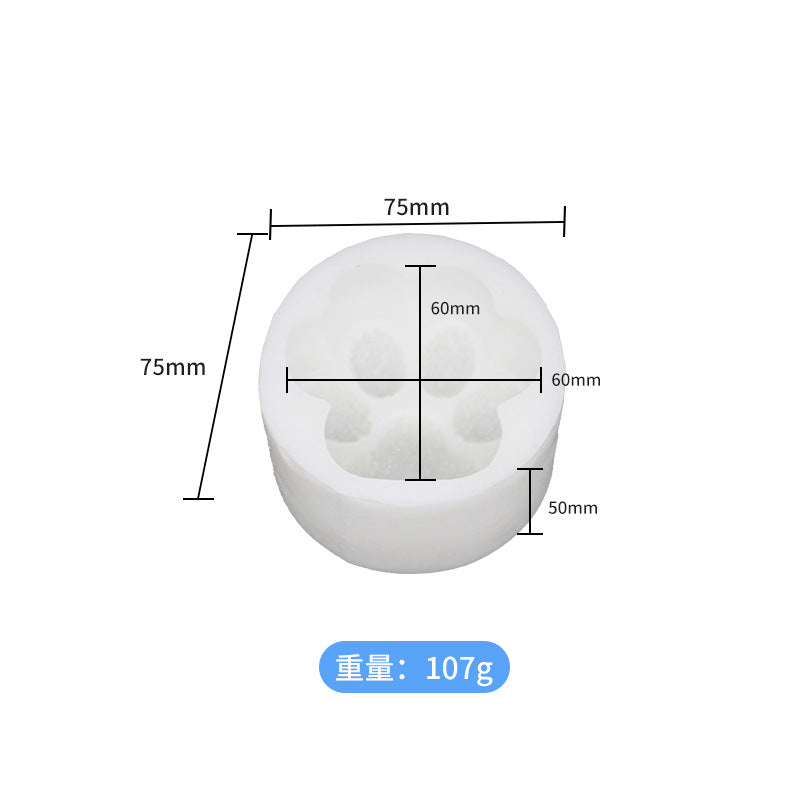 Diamond-Texture Cat Paw Silicone Mold (Single)