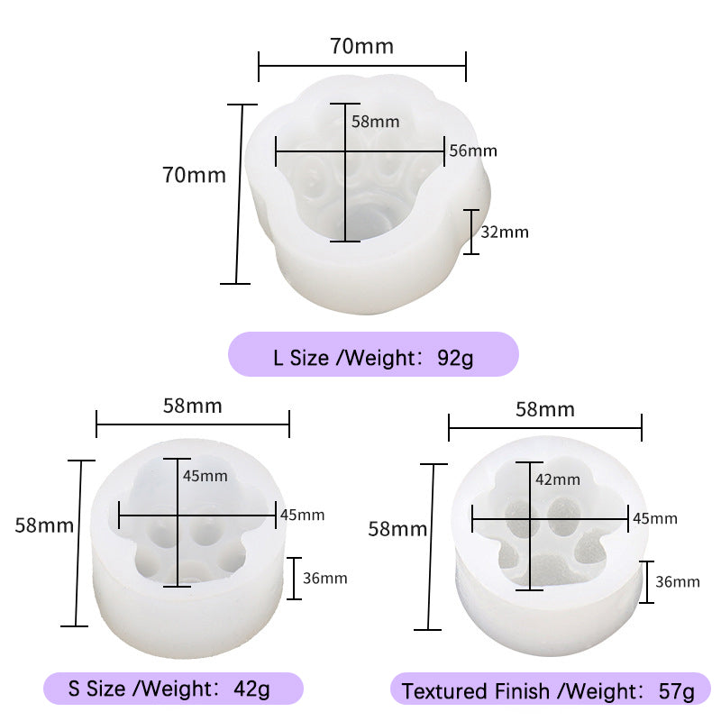 Choose Your Paw Style: Glossy Sizes & Textured | Premium Silicone Molds