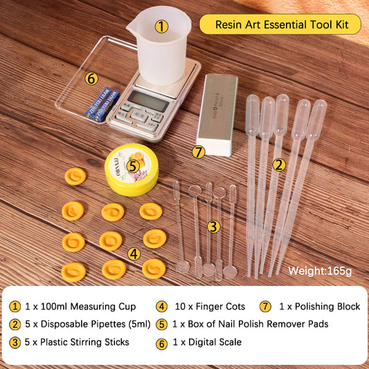 Complete DIY Resin Crafting Kit with Tools & Silicone Molds