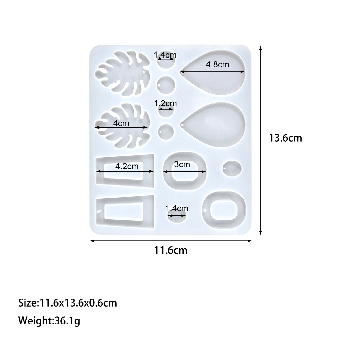12-in-1 Earring & Pendant Silicone Mold Set | Geometric & Nature Designs