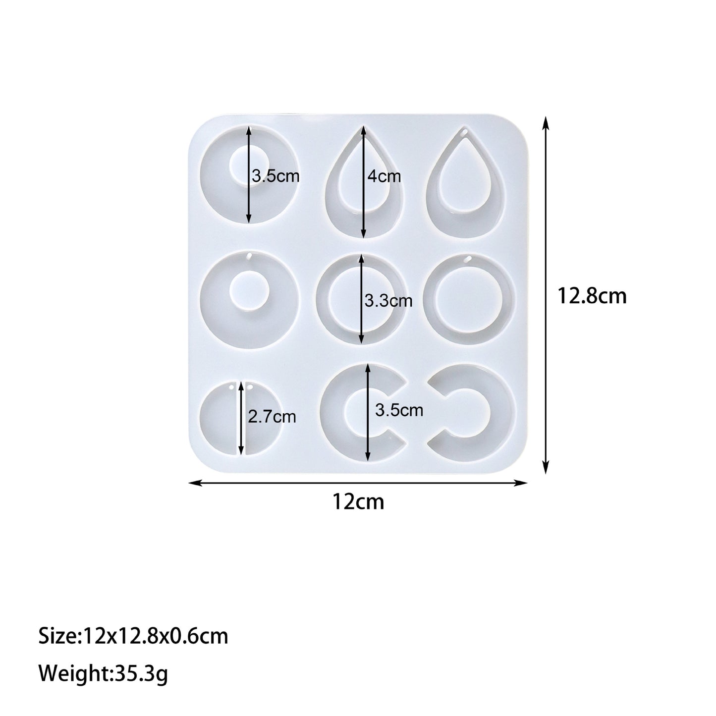 12-in-1 Earring & Pendant Silicone Mold Set | Geometric & Nature Designs