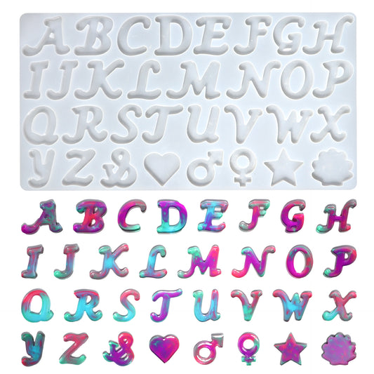 Complete Alphabet & Symbol Silicone Mold Set | 26 Letters + 6 Icons