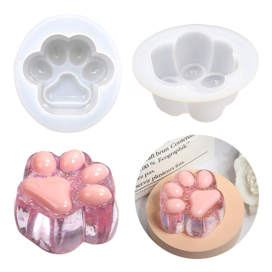 Large Cat Paw Keychain Mold | Glossy or Matte Finish Silicone Mold