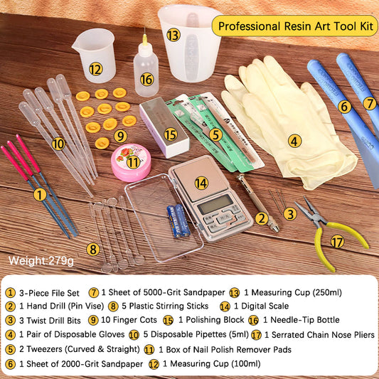 Complete DIY Resin Crafting Kit with Tools & Silicone Molds